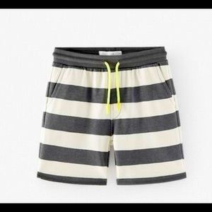 Zara Striped Plush Jersey Shorts